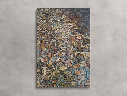 Autumn Leaves Beside the Pool