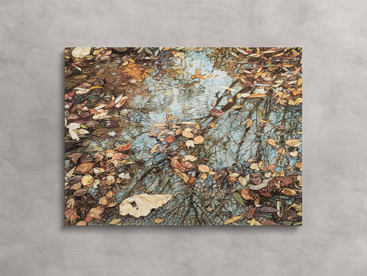 Fall Leaves on Shallow Water
