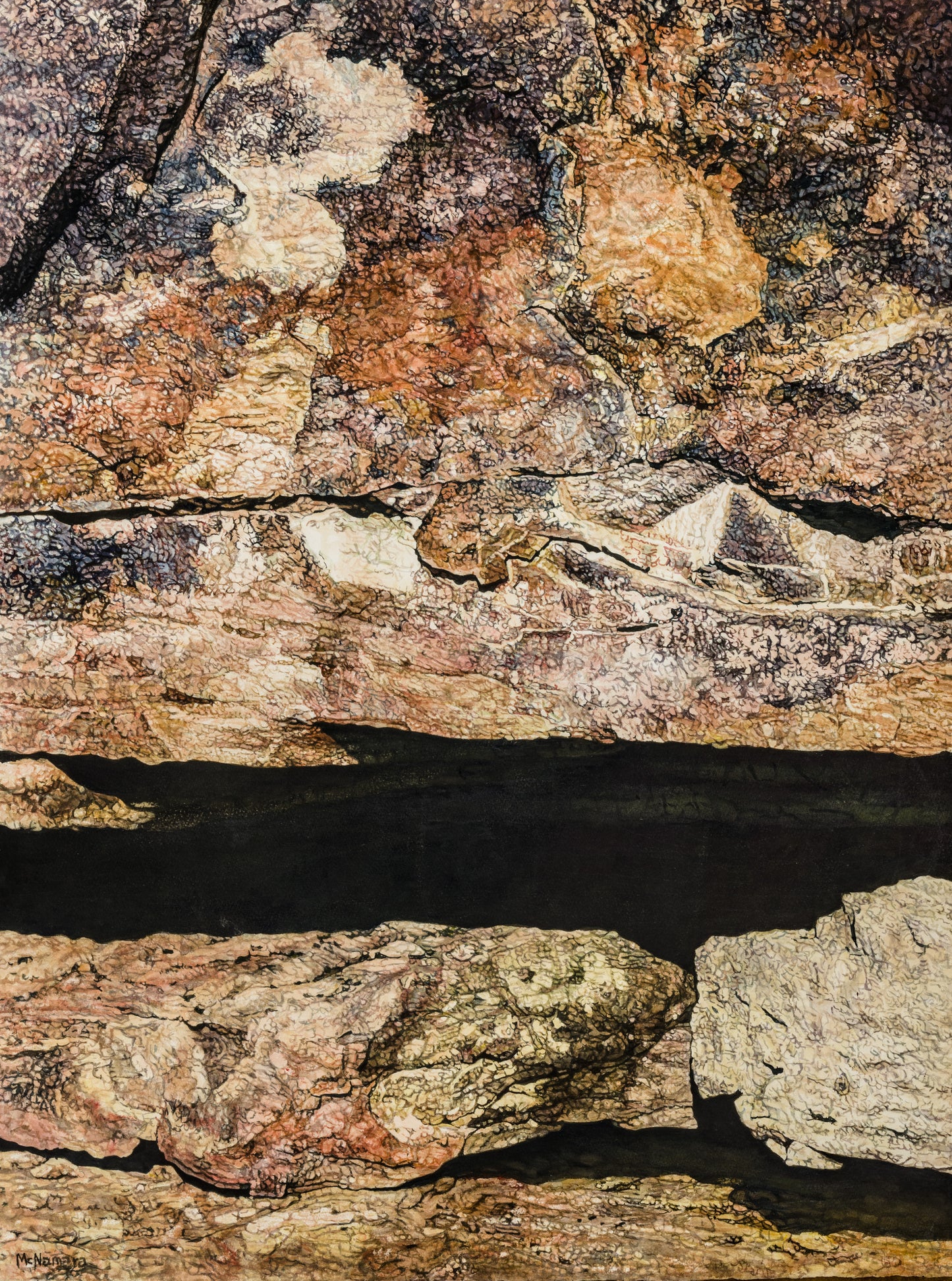 Horizontal Crevice at the Bottom of the Bluff